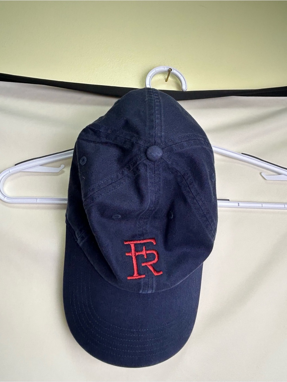 Richardson 320 Chino Navy Cap with Red FR Embroidered Logo